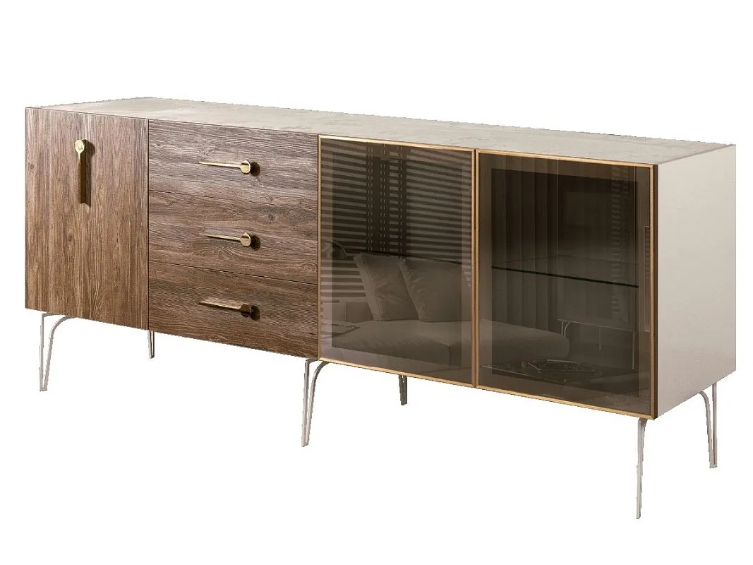 Комод 2.1м Bogemia Wood Wo (Слоновая кость) (Novabuk/Золото) БМКМ-5(Wo)[5][10]