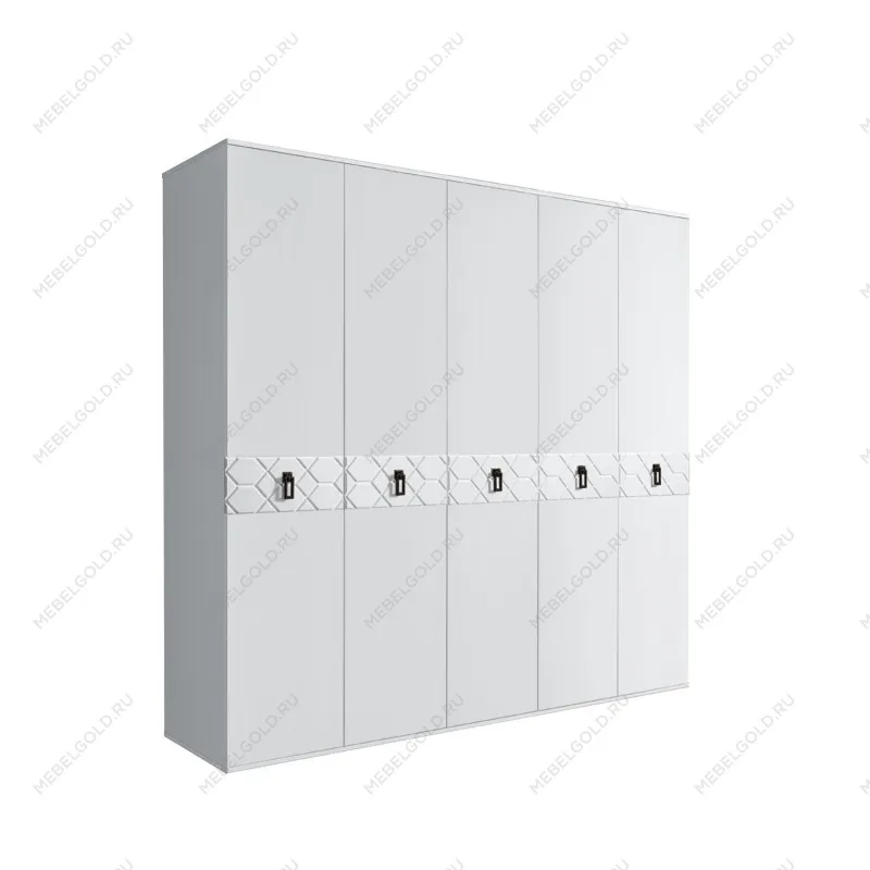 Шкаф 5-ти дв. Bogemia Farfalle (Белый/Черный) БМШ2/5(Fa)