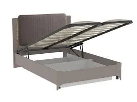 Кровать 1400 (велюр) с подъемным механизмом, Сиде (1492*2082*1200) Мокко