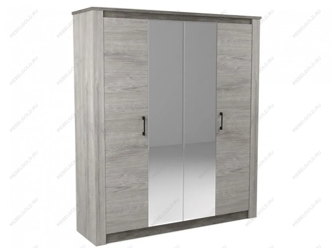 Шкаф 4-х дверный 2194, Денвер (1920*538*2194) Риббек серый, 11712