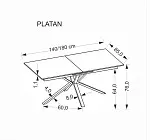 Стол обеденный Halmar PLATAN 140 (белый мрамор/черный) | изображение 15