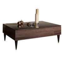 Журнальный столик с ящиком Римини (Орех империя/Золото) РМСТ-2