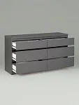 Комод Кастор, 6 ящиков, 129х40х71 см, серый | изображение 15