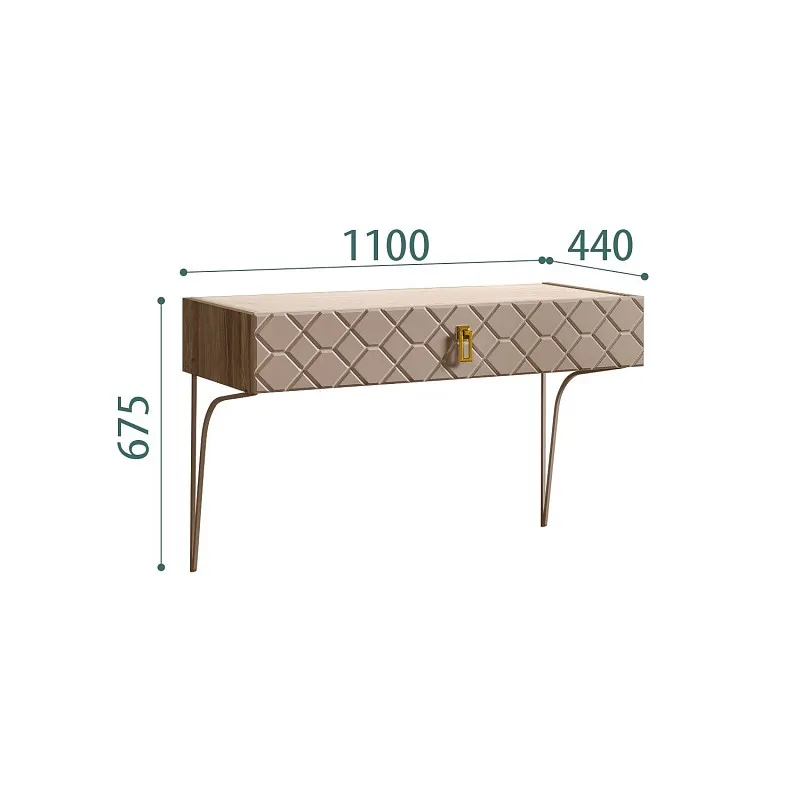 Стол туалетный Bogemia Woodline Fa (Мокка) (Novabuk/Золото) БМСТ-1