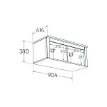 Полка навесная Сага, 2 секции, серая/ясень | изображение 9