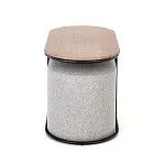 Комплект Halmar PAMPA, стол журнальный + 2 пуфа (орех/черный, серый) | изображение 3