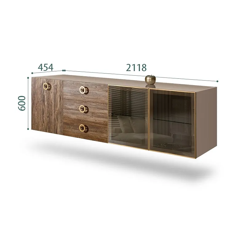 Комод 2.1м Bogemia Fly Wood Fi (Мокка) (Lakobel/Золото) БМКМ-5[5][10]