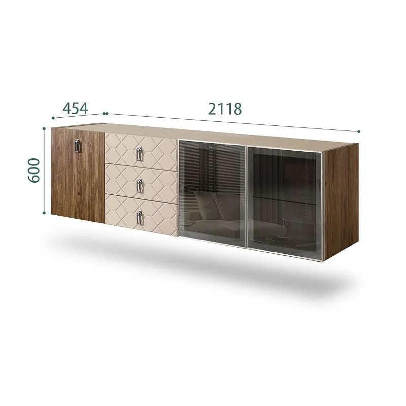 Комод 2.1м Bogemia Woodline Fly Wood Fa (Ваниль) (Novabuk/Хром) БМКМ-5[5][10]