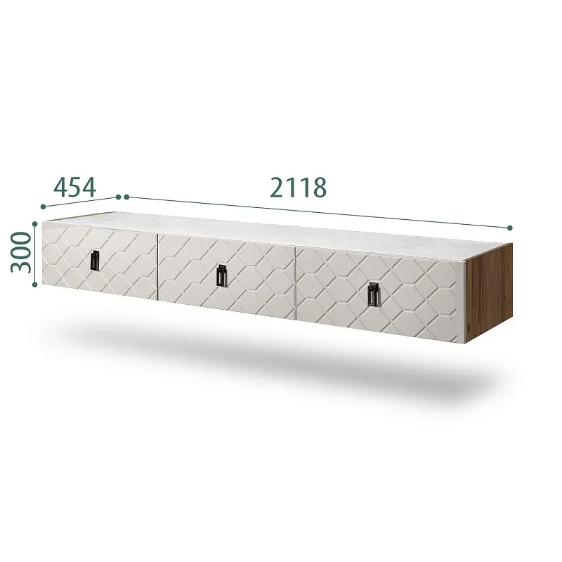 Тумба телевизионная 2.1м Bogemia Woodline Fly Fa (Шелк) (Novabuk/Черный) БМТ-2