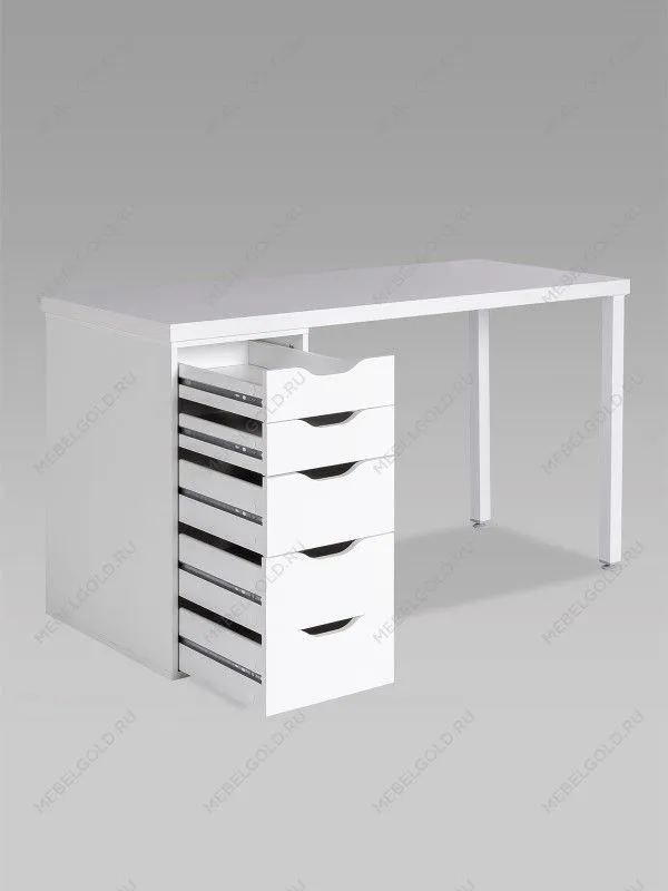 Стол письменный Ингар, 5 ящиков, 140х75х55 см, белый | изображение 13