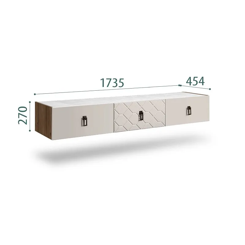 Тумба телевизионная 1.6м Bogemia Woodline Fly Fa (Шелк) (Novabuk/Черный) БМТ-1[10]