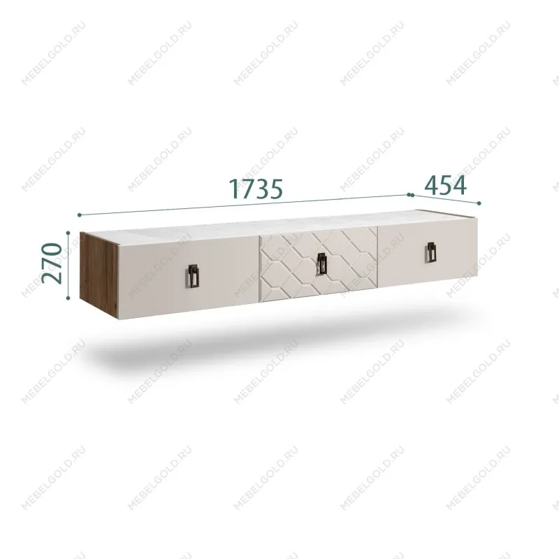 Тумба телевизионная 1.6м Bogemia Woodline Fly Fa (Шелк) (Novabuk/Черный) БМТ-1[10]