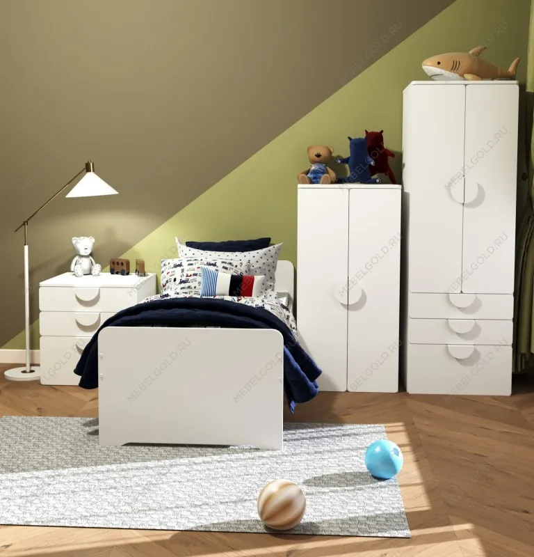 ПИКСИ шкаф распашной с 2 дверьми и 3 полками 60х57х123, робкий подснежник | изображение 7