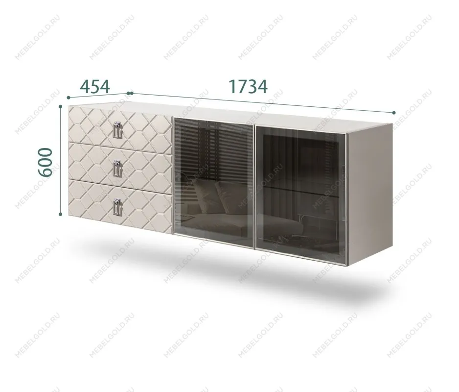 Комод 1.6м Bogemia Fly Farfalle (Шелк) (Novabuk/Хром) БМКМ-4[5]