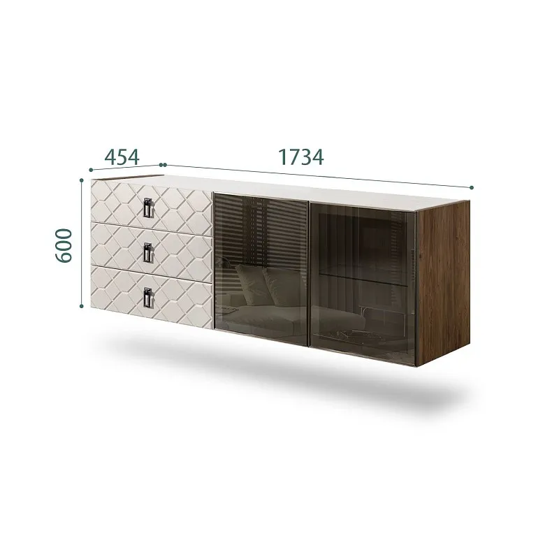 Комод 1.6м Bogemia Woodline Fly Fa (Шелк) (Novabuk/Черный) БМКМ-4[5]