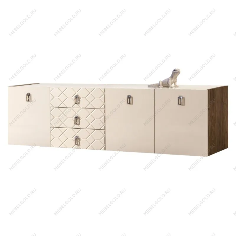 Комод 2.1м Bogemia Woodline Fly Fa (Слоновая кость) (Lakobel/Хром) БМКМ-5