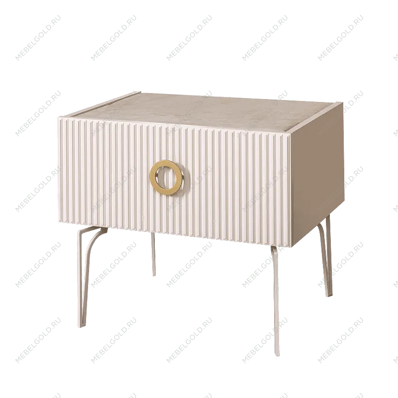 Тумба прикроватная Bogemia Fillini (Слоновая кость) (Novabuk/Золото) БМТП-1(Fi)