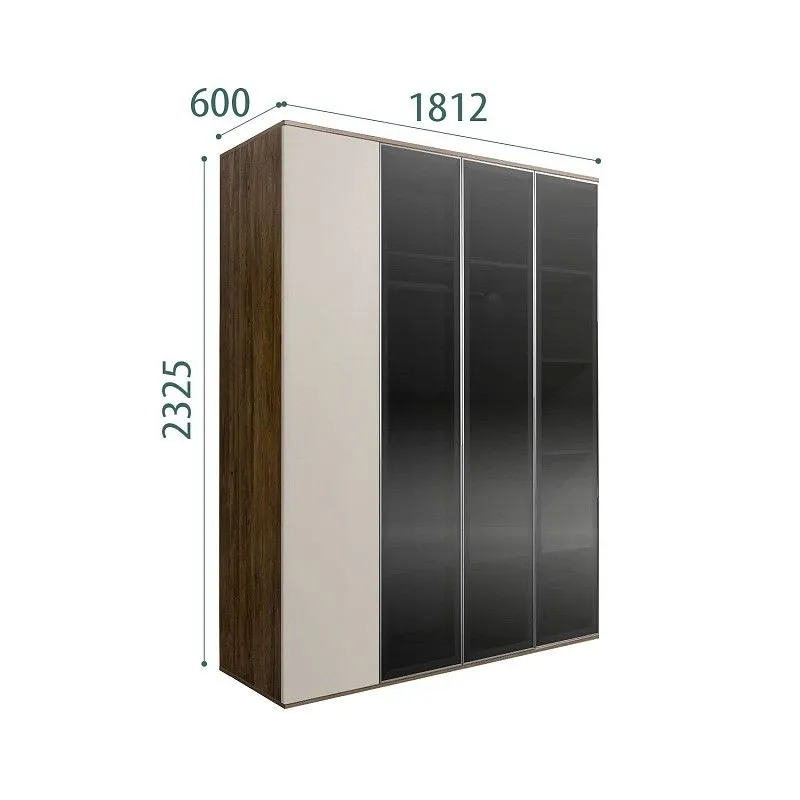 Шкаф 4-х дв. Bogemia Woodline Air (Шелк/Серебро) БМШ2/4(3)