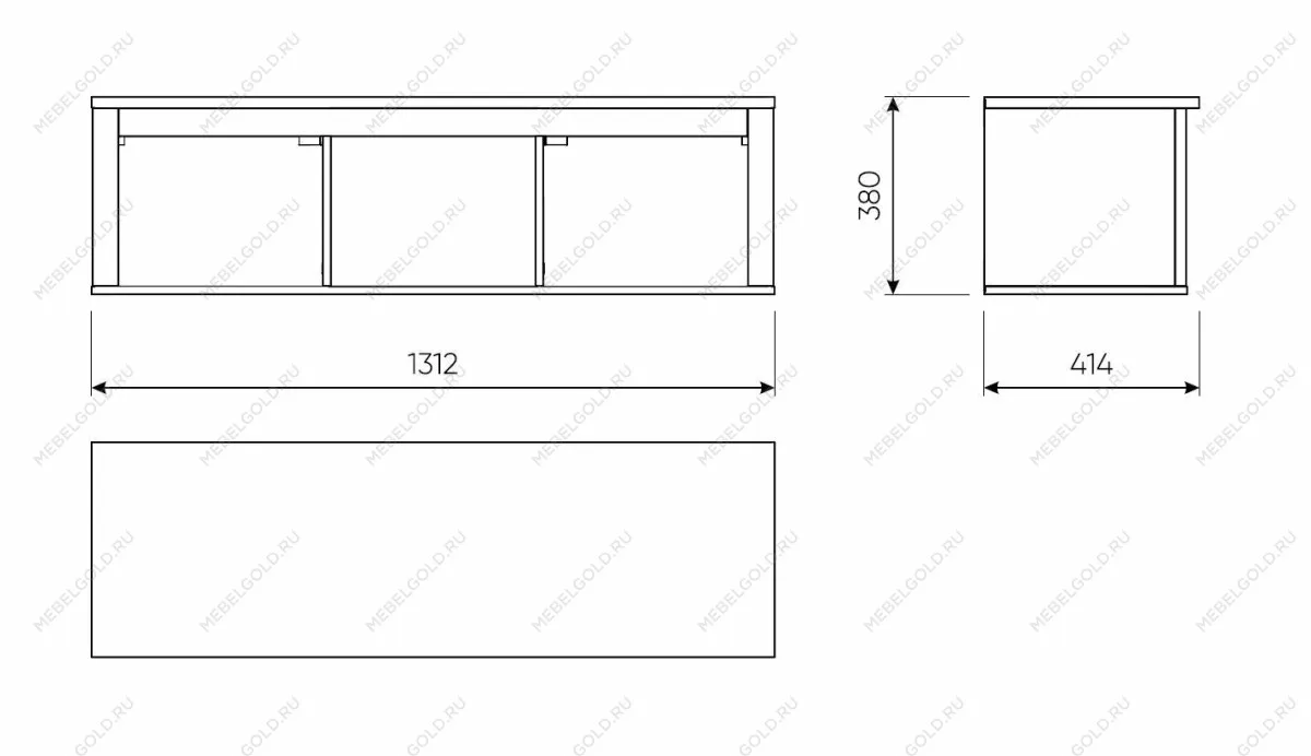 Полка навесная Сага, 3 секции, белая | изображение 9