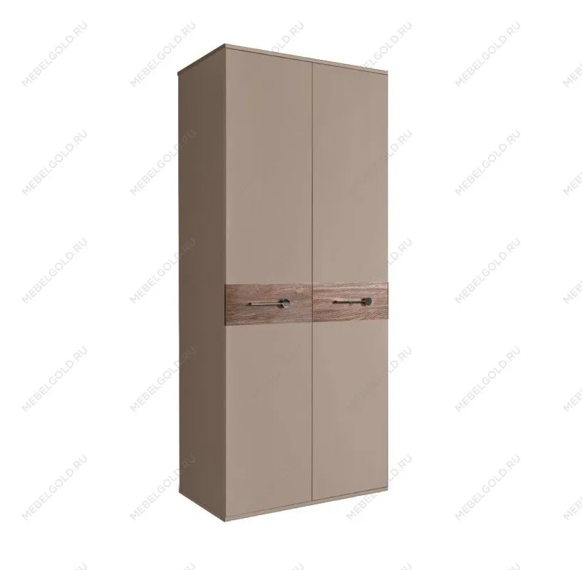 Шкаф 2-х дверный Bogemia Wood Wo (Мокка/Хром) БМШ2/2(Wo)