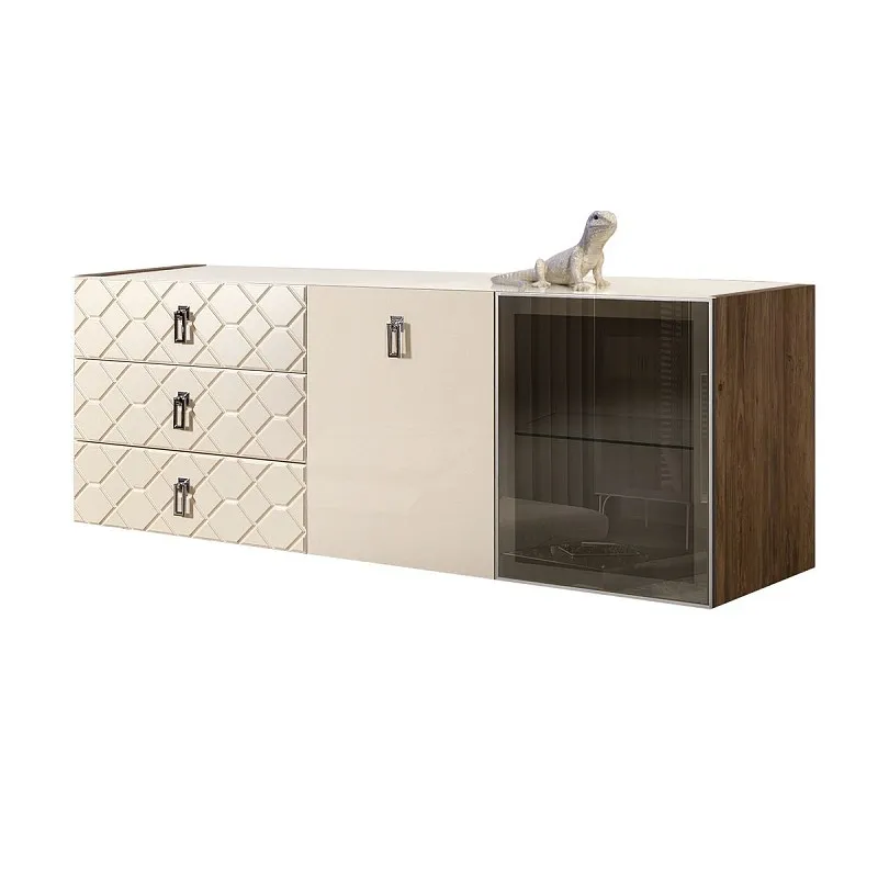 Комод 1.6м Bogemia Woodline Fly Fa (Слоновая кость) (Lakobel/Хром) БМКМ-4[5][10]