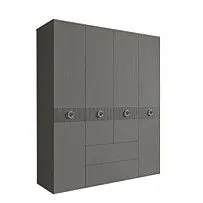 Шкаф 4-х дверный с ящиками, Bogemia Fillini (Серый/Хром) БМШ2/41(Fi)
