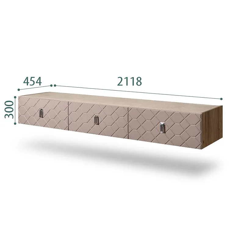 Тумба телевизионная 2.1м Bogemia Woodline Fly Fa (Мокка) (Novabuk/Хром) БМТ-2