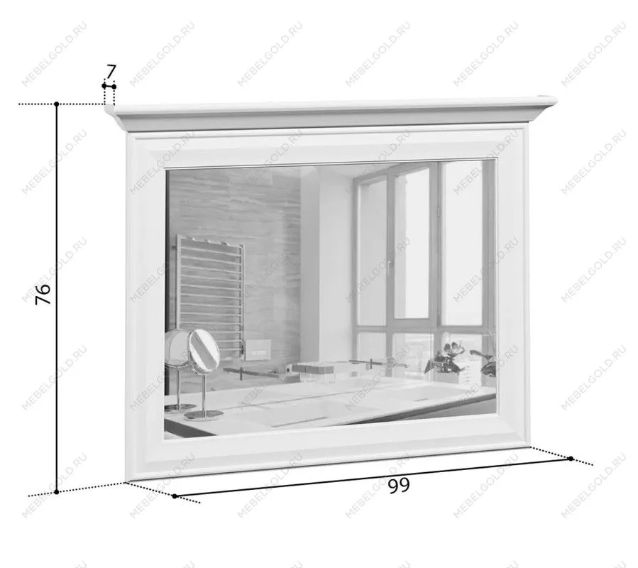 Зеркало Кентаки LUS/90 белый | изображение 3