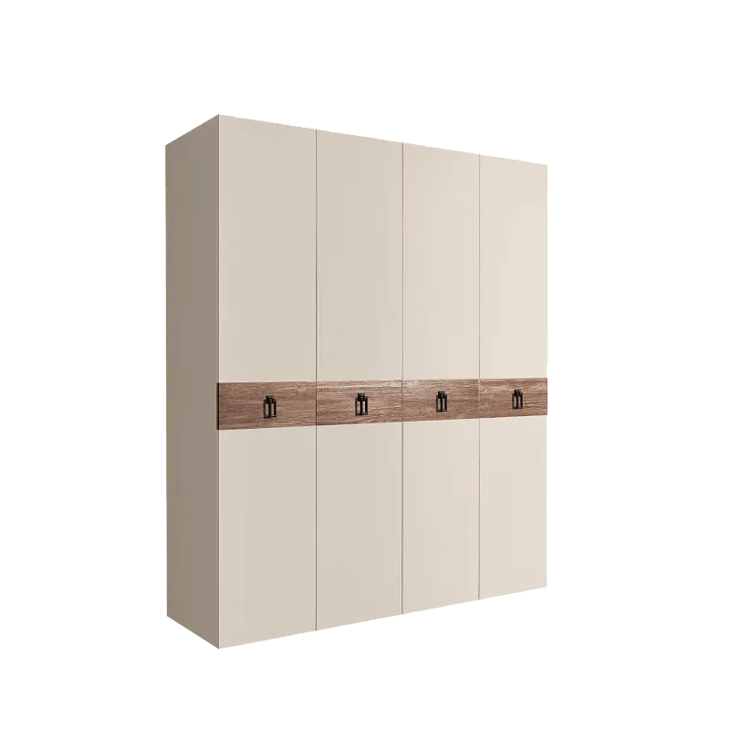 Шкаф 4-х дв. Bogemia Wood Fa (Слоновая кость/Черный) БМШ2/4(Wo)