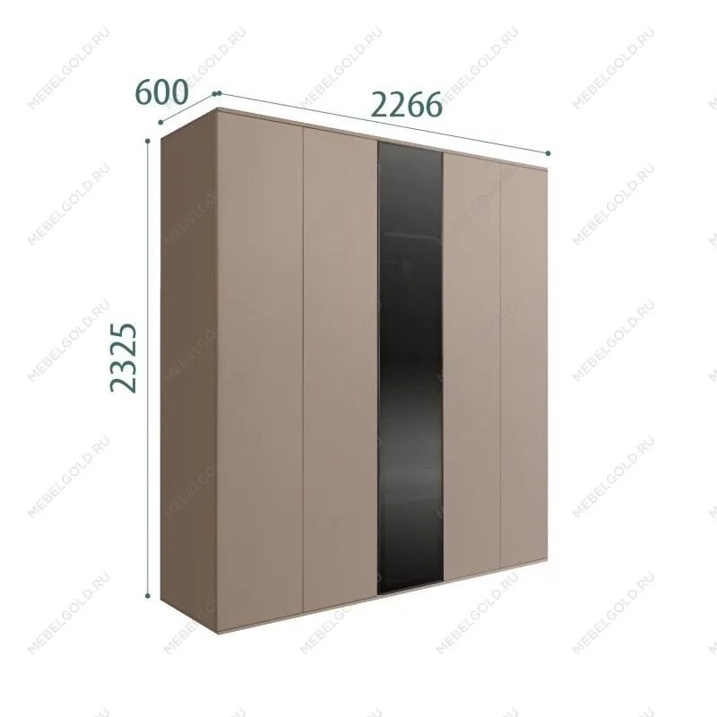 Шкаф 5-ти дв. Bogemia Air (Мокка/Черный) БМШ2/5(1)