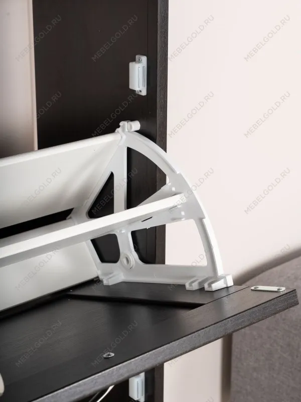 Обувница Сириус с 3 откидными ящиками, 60 х 25 х143 см, ЛДСП, дуб венге, черно-коричневая | изображение 4