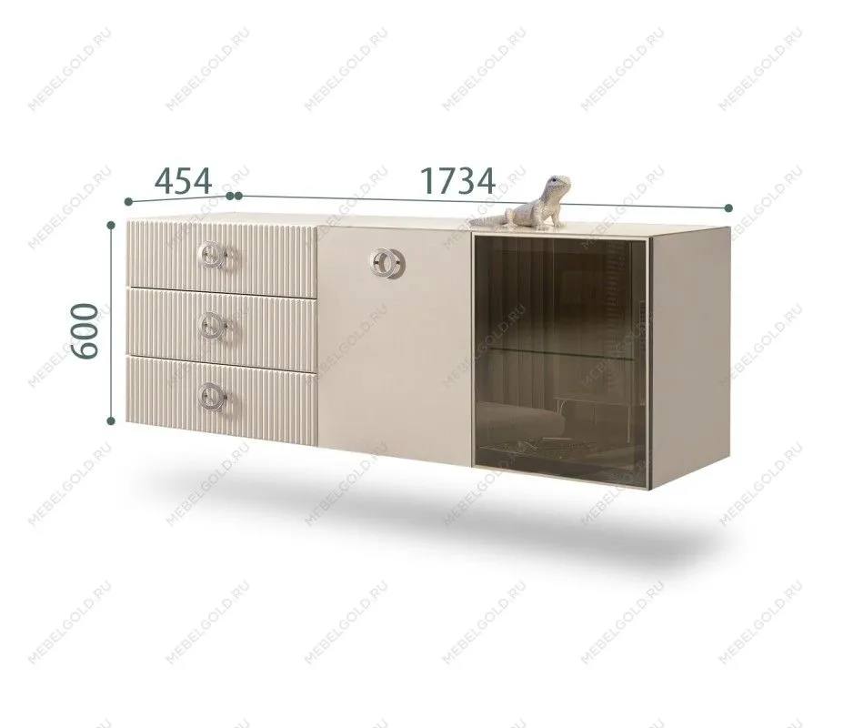 Комод 1.6м Bogemia Fly Fillini (Ваниль) (Lakobel/Хром) БМКМ-4[5][10]