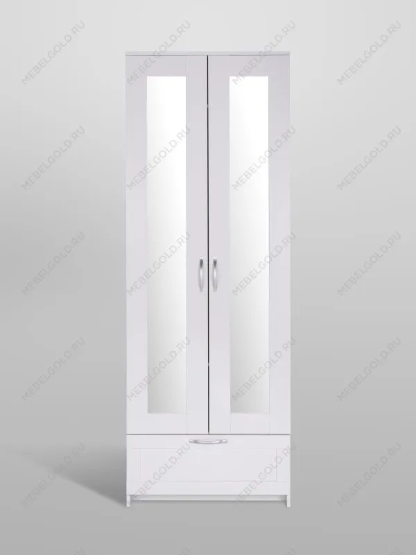 Шкаф Сириус, 2 двери и 1 ящик с зеркалом, 78х59х220 см, белый | изображение 6