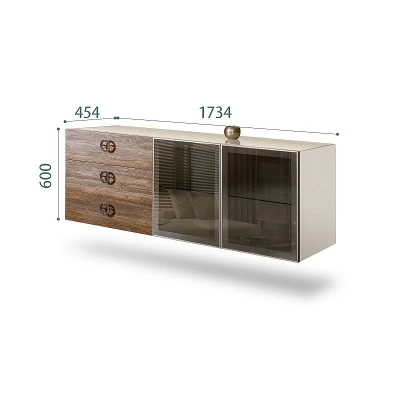Комод 1.6м Bogemia Fly Wood Fi (Слоновая кость) (Lakobel/Хром) БМКМ-4[5]