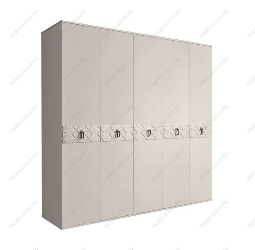 Шкаф 5-ти дв. Bogemia Farfalle (Шелк/Хром) БМШ2/5(Fa)