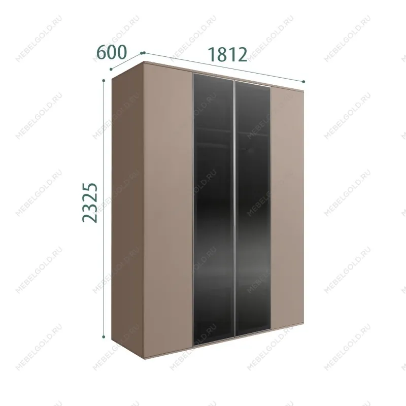 Шкаф 4-х дв. Bogemia Air (Мокка/Серебро) БМШ2/4(2)