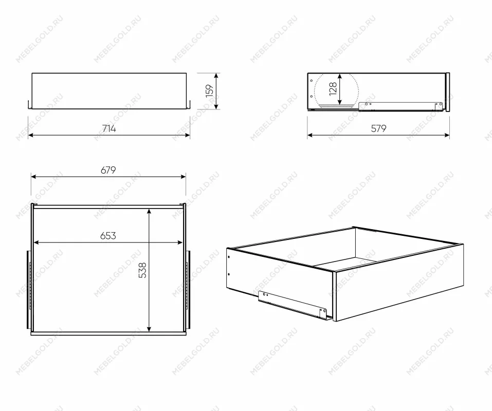 Ящик выдвижной к шкафу МАКС, 68х58х16 см, дуб сонома | изображение 7