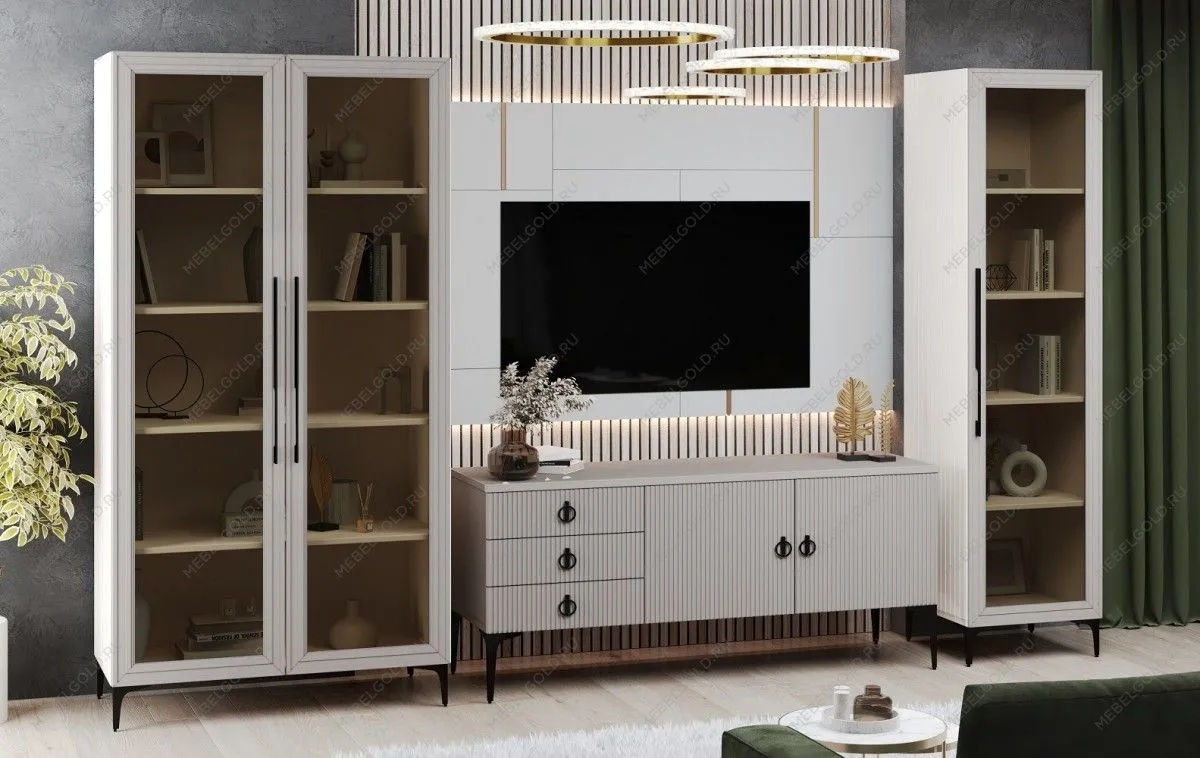 Гостиная Стелла 1+тв+2 светло серый камень | изображение 2