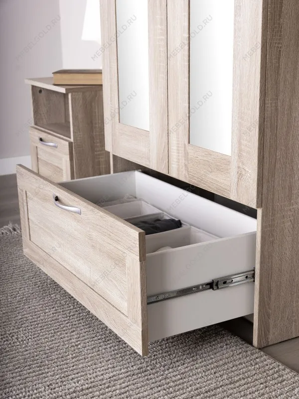 Шкаф Сириус, 2 двери и 1 ящик с зеркалом, 78х59х220 см, дуб сонома | изображение 5