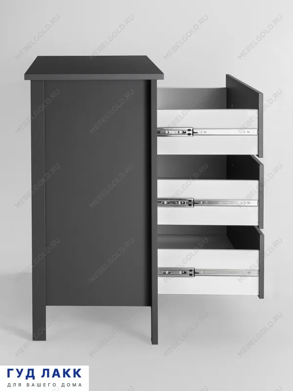 Комод Сага, 3 ящика, 92х100х51 см, серый | изображение 8