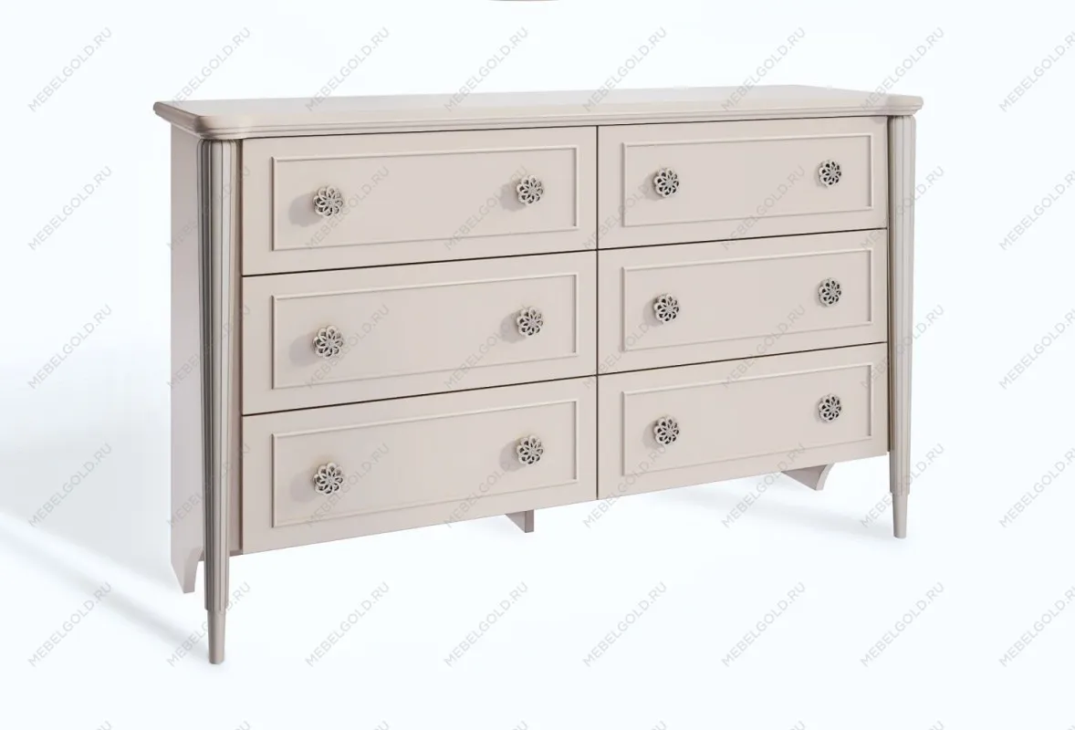 Комод Диана 6 ящиков бежевый