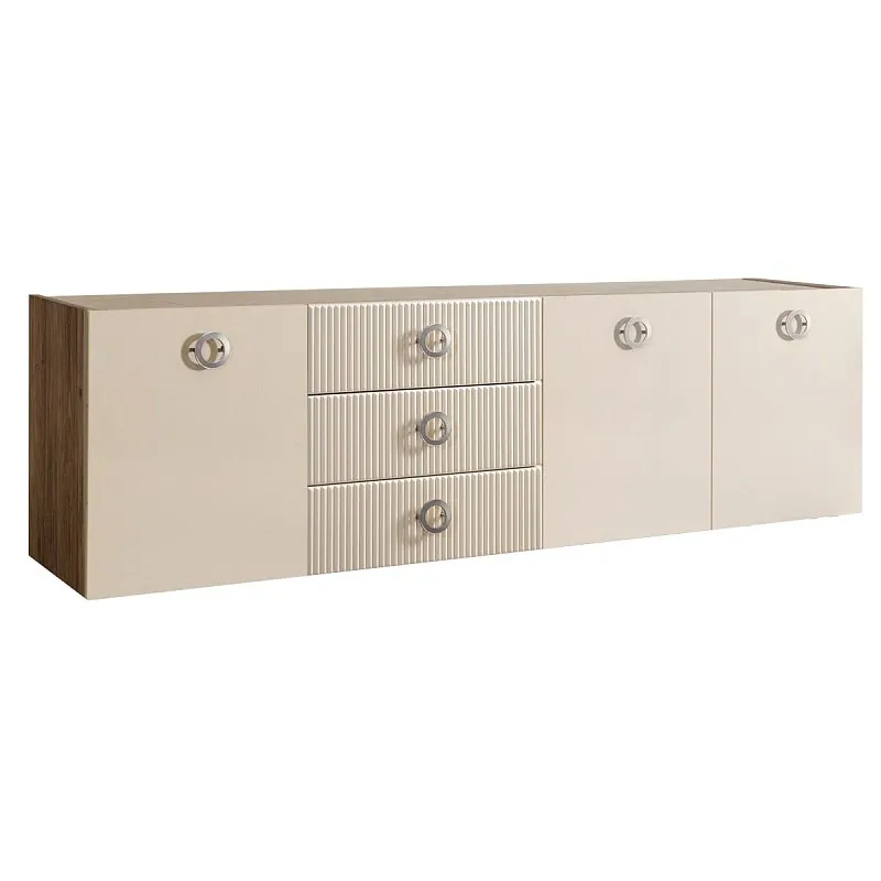Комод 2.1м Bogemia Woodline Fly Fi (Слоновая кость) (Novabuk/Хром) БМКМ-5