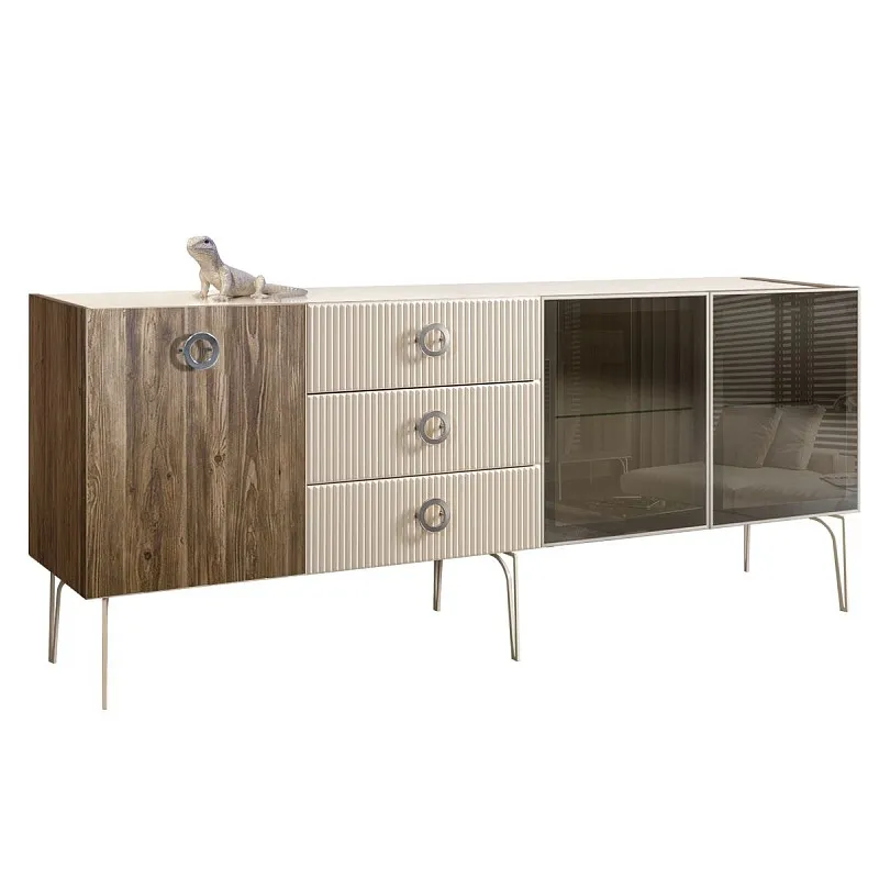 Комод 2.1м Bogemia Woodline Wood Fi (Слоновая кость) (Lakobel/Хром) БМКМ-5[5][10]