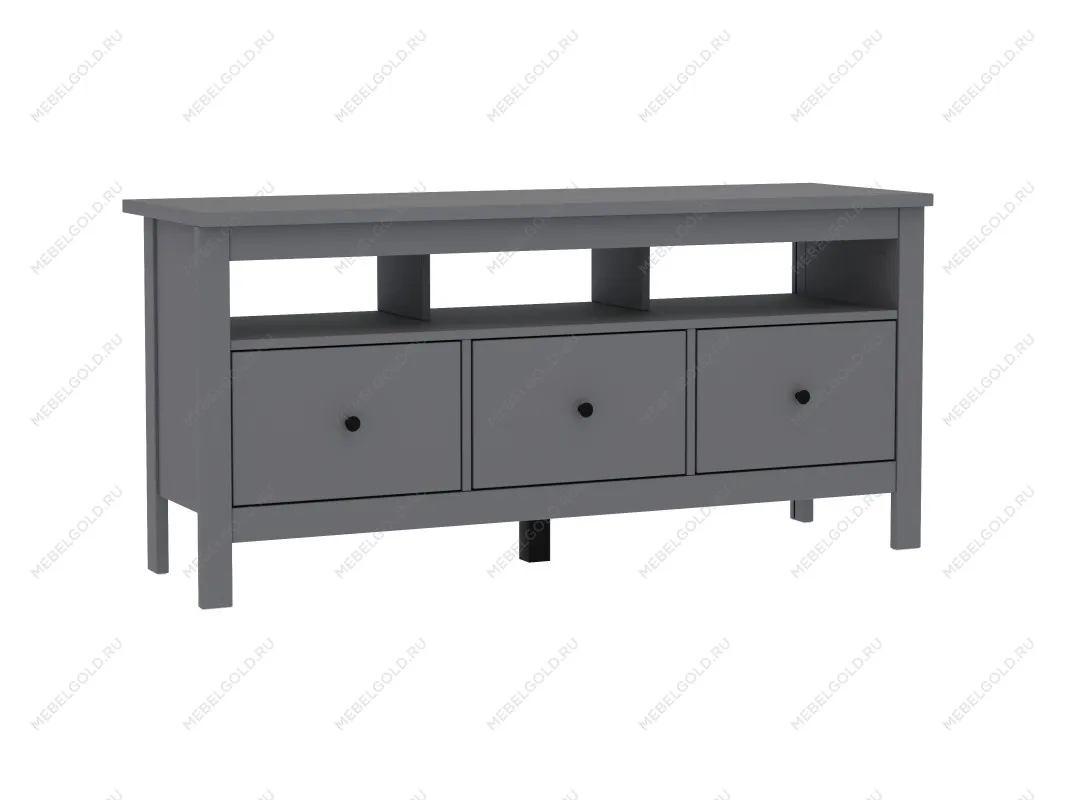 Тумба ТВ Сага, 3 ящика, 131х42х63 см, серая | изображение 3