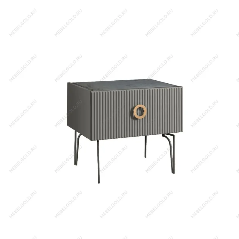 Тумба прикроватная Bogemia Fillini (Серый) (Novabuk/Золото) БМТП-1(Fi)