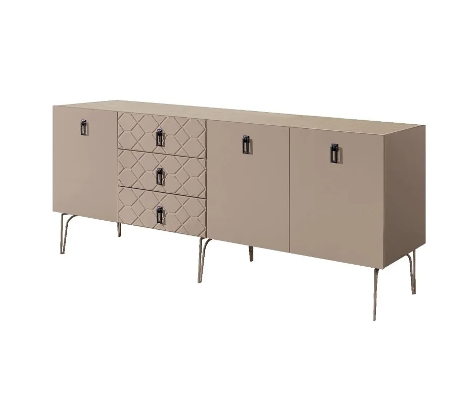Комод 2.1м Bogemia Farfalle (Мокка) (Novabuk/Черный) БМКМ-5(Fa)