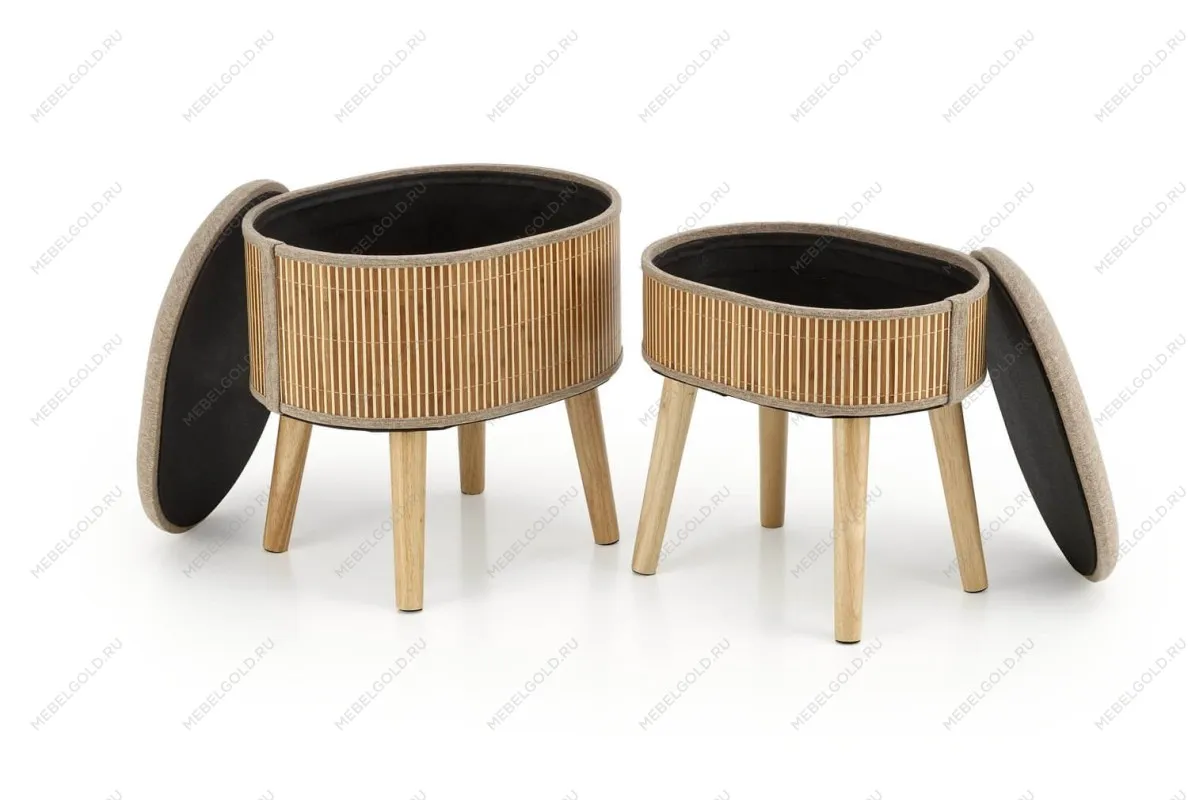 Комплект Halmar TICO, 2 пуфа (бежевый) | изображение 1