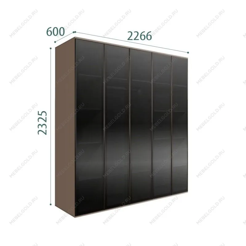 Шкаф 5-ти дв. Bogemia Air (Мокка/Черный) БМШ2/5(5)