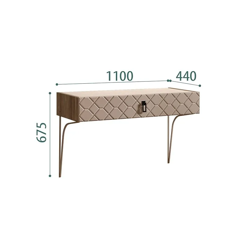 Стол туалетный Bogemia Woodline Fa (Мокка) (Novabuk/Черный) БМСТ-1
