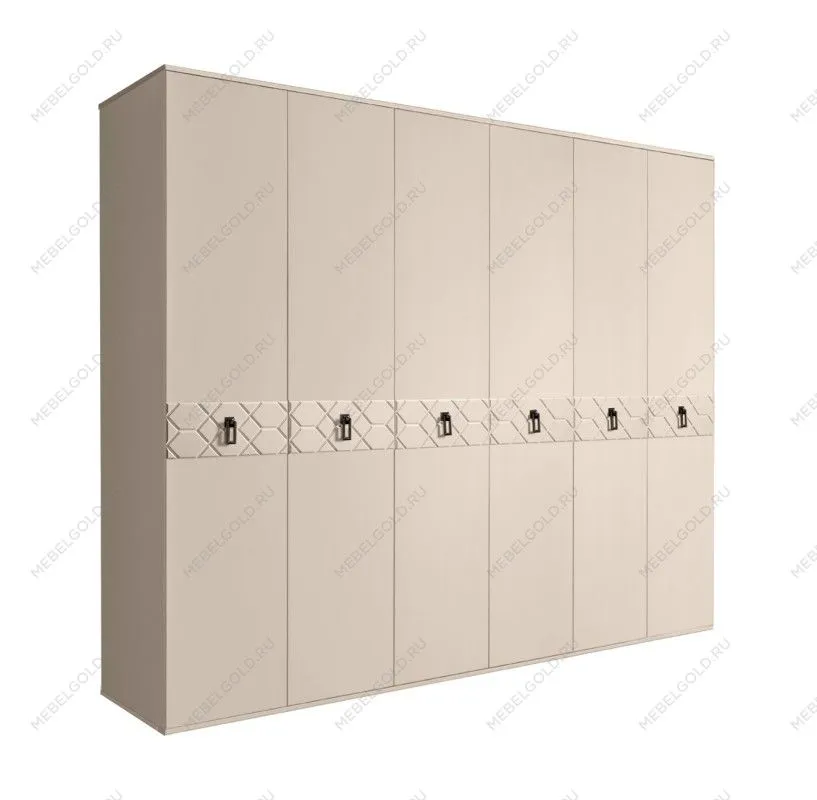 Шкаф 6-ти дв. Bogemia Farfalle (Ваниль/Черный) БМШ2/6(Fa)